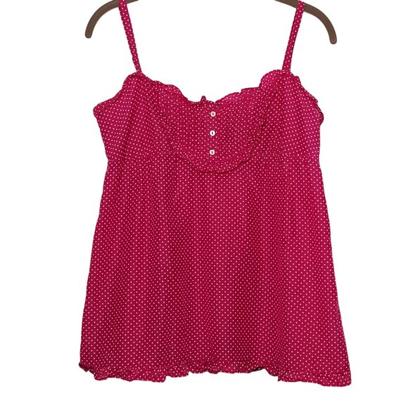 Joie Ruffled Babydoll Top Pink W/ White‎ Polka-Dots Adjustable Straps Size S - Picture 1 of 9